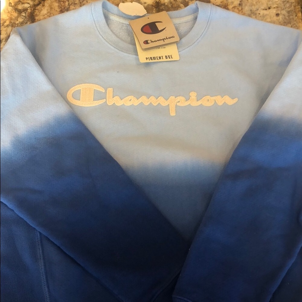 Light Blue Tie Dye Champion Crewneck